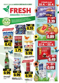 FRESH leták, Stredné a západné Slovensko, od 10.04 do 23.04.2025
