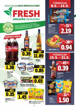 FRESH leták, Stredné a západné Slovensko, od 08.05 do 21.05.2025